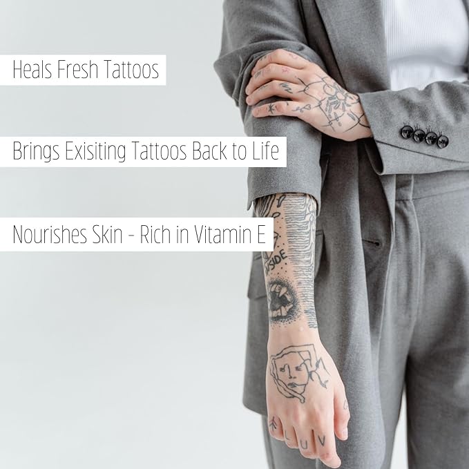 Butter Up Tattoo Aftercare Heals Brightens Tattoos Vegan Natural Organic Cruelty Free Rich Creamy Body Butter 100ml - Image 2