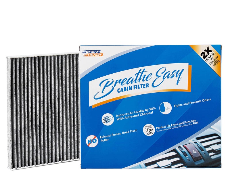 Spearhead Odor Defense Breathe Easy AC & Heater Cabin Filter, Fits Like OEM, Up to 25% Longer Lasting w/Activated Carbon (BE-671) - Image 1