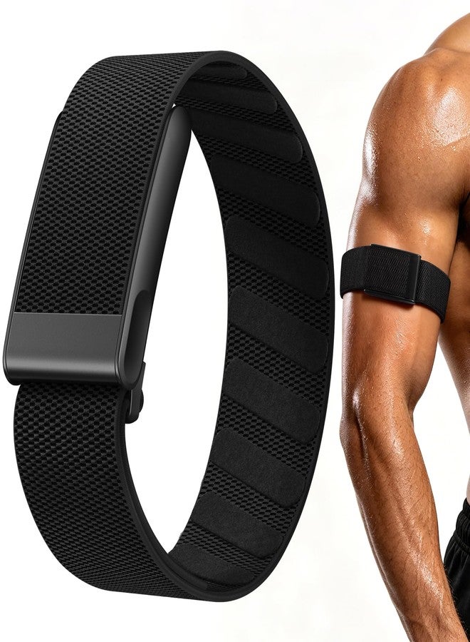 Getino Nylon Bicep Band Compatible with Whoop 5.0 Bands One, Peak and Life MG, Breathable Sport Adjustable Elastic Replacement Strap for Whoop Bicep Band 5.0 Fitness Activity Tracker, BlackBlack - Image 1