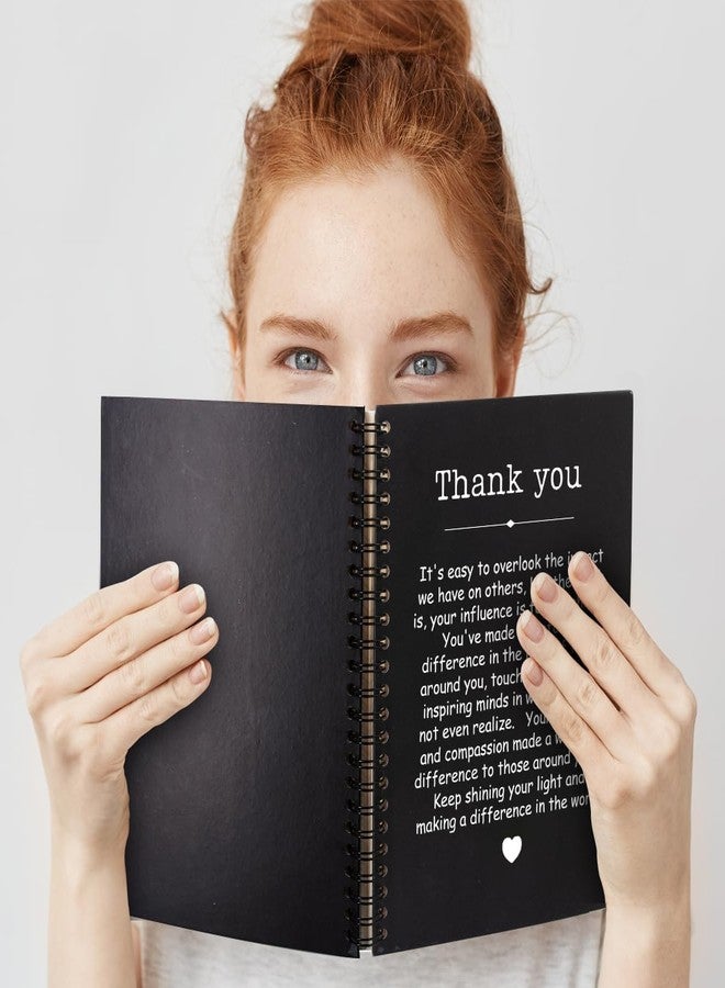 QYUVK Thank You Hardcover 160 Pages Spiral Notebooks 6x8 Inches for Writing and Drawing, Funny Black Journal Or Diary Gift For Women Men Colleague Office Worker Leader Mentor, Appreciation Week - Image 5