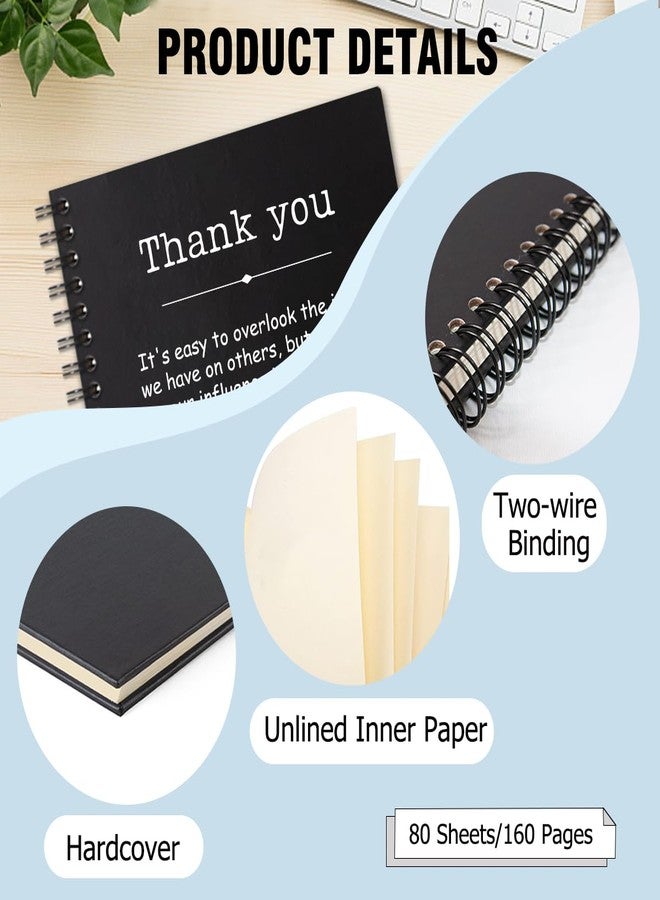 QYUVK Thank You Hardcover 160 Pages Spiral Notebooks 6x8 Inches for Writing and Drawing, Funny Black Journal Or Diary Gift For Women Men Colleague Office Worker Leader Mentor, Appreciation Week - Image 3