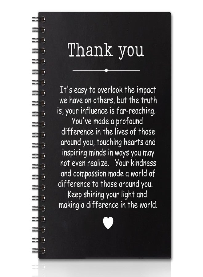QYUVK Thank You Hardcover 160 Pages Spiral Notebooks 6x8 Inches for Writing and Drawing, Funny Black Journal Or Diary Gift For Women Men Colleague Office Worker Leader Mentor, Appreciation Week - Image 1
