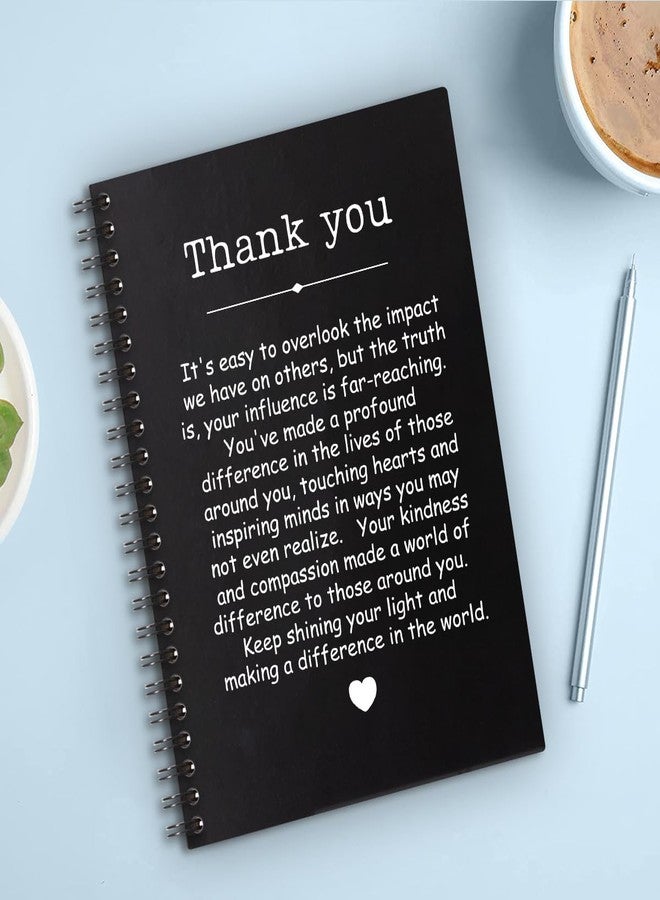 QYUVK Thank You Hardcover 160 Pages Spiral Notebooks 6x8 Inches for Writing and Drawing, Funny Black Journal Or Diary Gift For Women Men Colleague Office Worker Leader Mentor, Appreciation Week - Image 4