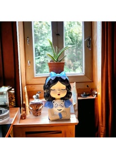 Taşdevri Life Tasdevri Life Pencil Holder Succulent Flower Pot Holder Figurine Girl Large Size  - Image 1