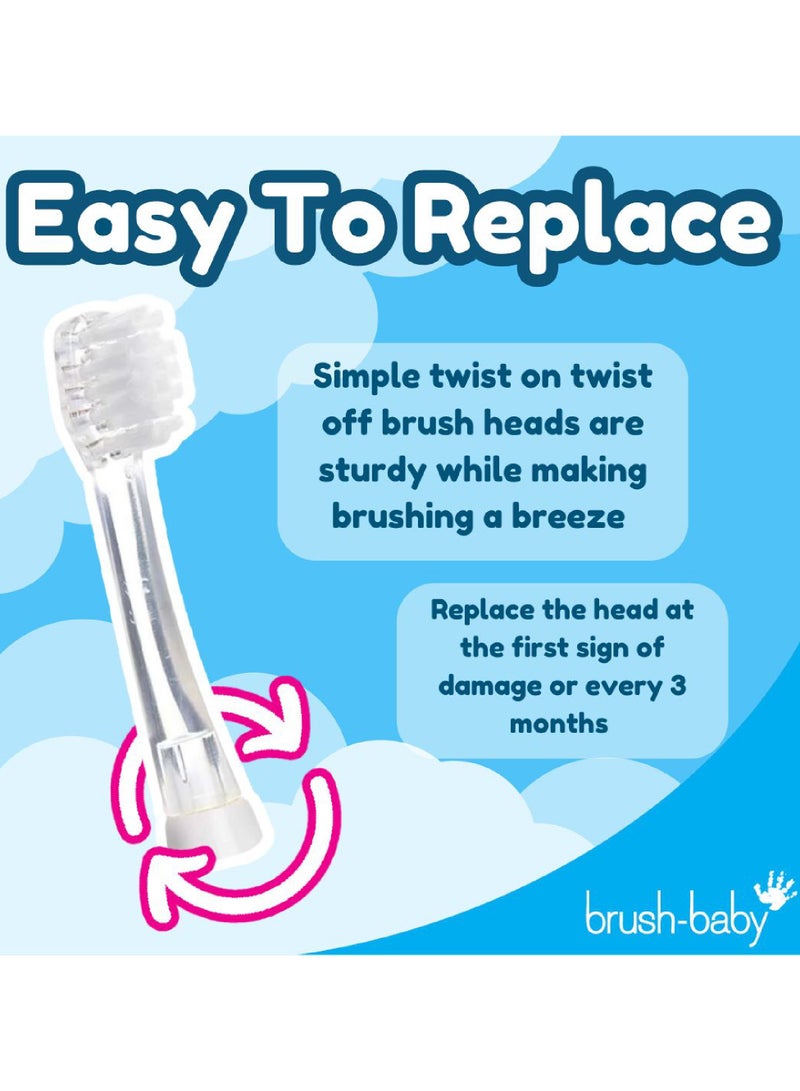 Brush-Baby Baby Sonic Electric Toothbrush Replacement Heads | LED Light | Pack of 4 | 18–36 Months - Image 5