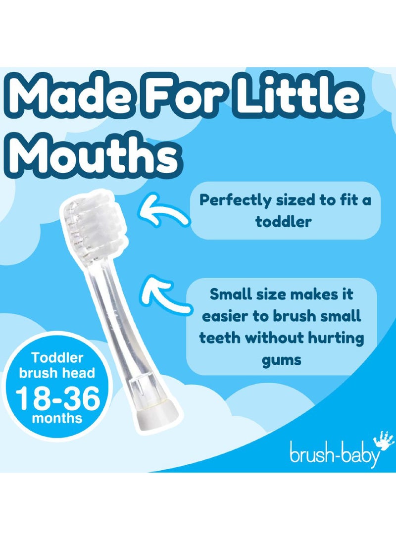 Brush-Baby Baby Sonic Electric Toothbrush Replacement Heads | LED Light | Pack of 4 | 18–36 Months - Image 4
