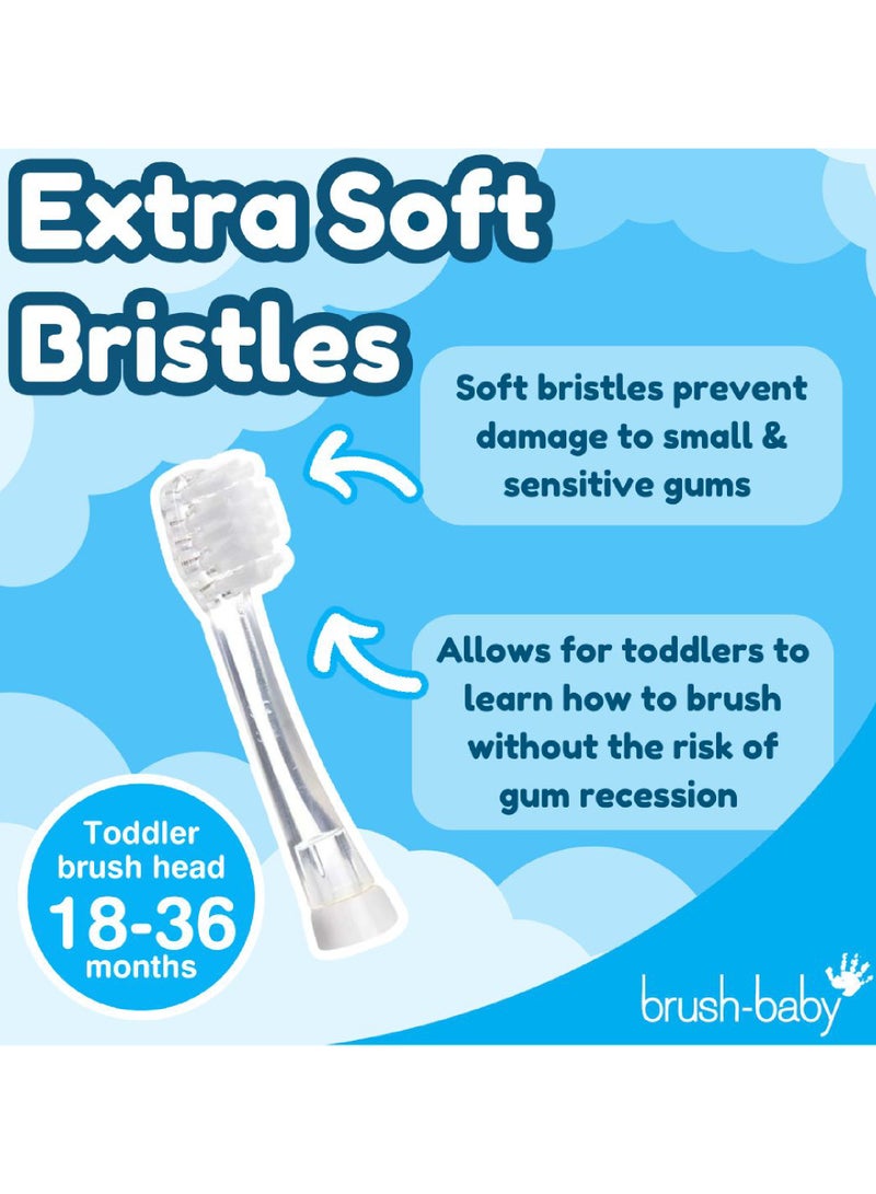 Brush-Baby Baby Sonic Electric Toothbrush Replacement Heads | LED Light | Pack of 4 | 18–36 Months - Image 3
