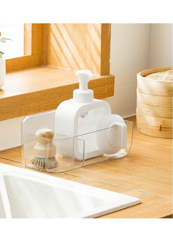 Generic Wall Mount Storage Organizer, Clear Storage Box Holder Basket with 2 Compartments, No Drilling, Hang on Walls or Doors for Kitchen, Cabinet, Bathroom, Bedroom, Office  - Image 4