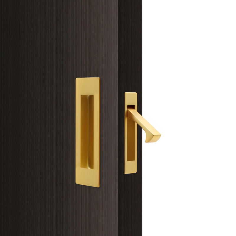 Dontay Sliding Pocket Door Handles 304 Stainless Steel Non Locking Pocket Door Hardware Recessed Flush Finger Pulls Heavy Duty Edge Pull 2 Set Satin Brass 472 Inch - Image 2