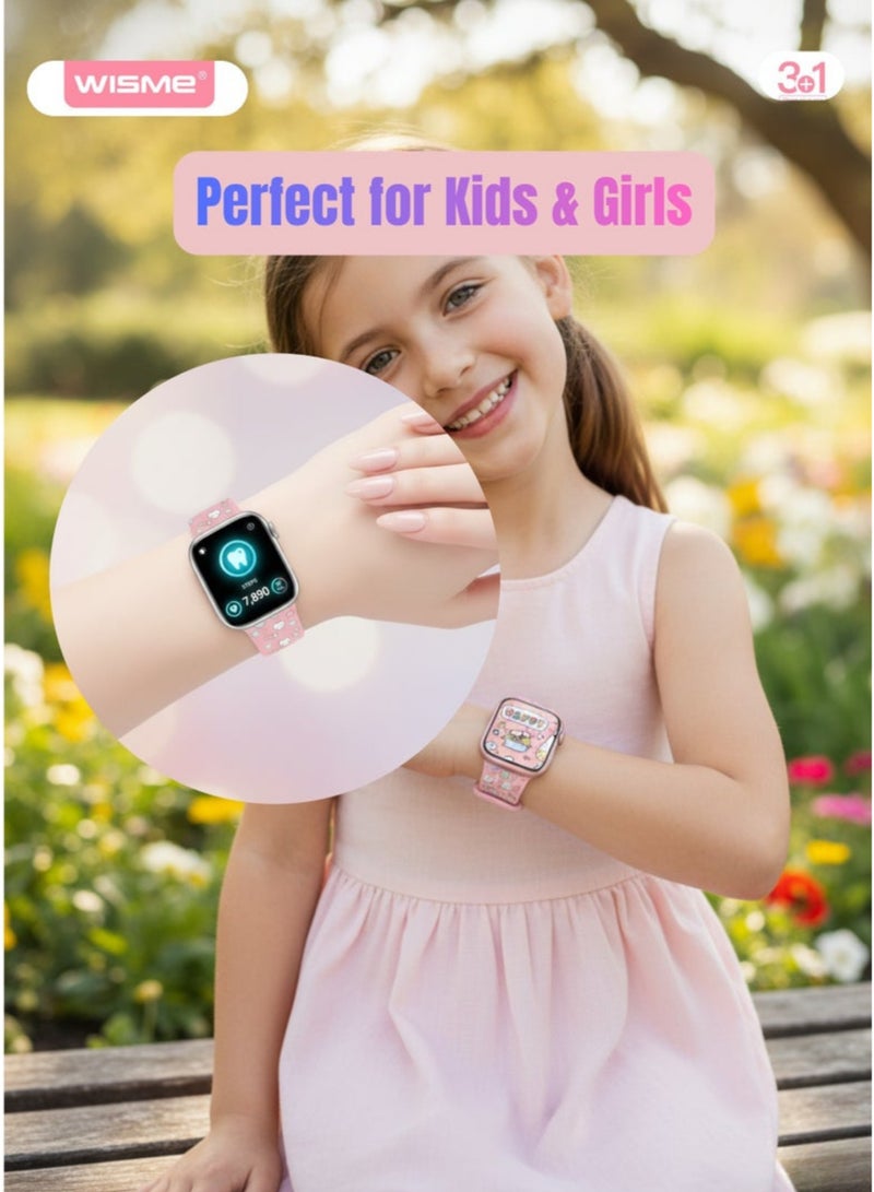 Wisme X66 Mini Smart Watch for Women, Girls & Kids – AMOLED HD Touch Display, Bluetooth Smartwatch with 3 Interchangeable Straps, Stylish Pink Fitness Tracker, Long Battery Life, Multi-Sport Modes & Daily Health Monitoring - Image 5