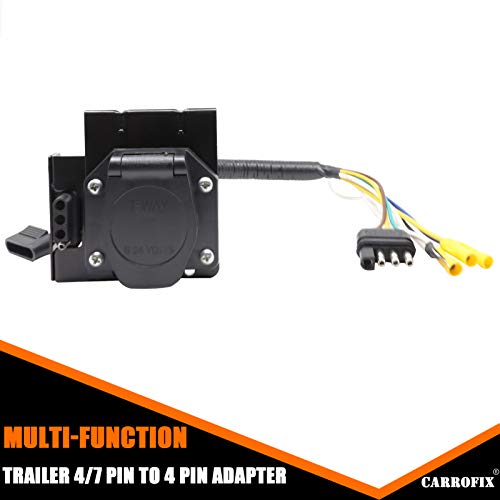 CARROFIX Universal Fit 4-Way to 7-Way RV Blade and 4-Way Flat Female Trailer Wiring Adapter Connector Kit - Image 5