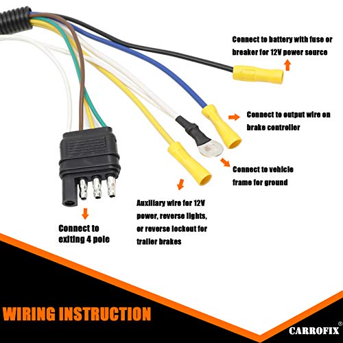CARROFIX Universal Fit 4-Way to 7-Way RV Blade and 4-Way Flat Female Trailer Wiring Adapter Connector Kit - Image 4
