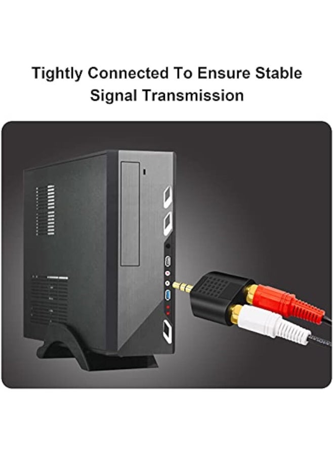 2 PCS Audio Splitter 3.5MM to RCA Splitter Adapter Gold Plated 3.5 mm TRS to Dual RCA Female Jack Y Plug Audio Converter Headphone to Rca Audio Connectors For Mobile Phone Computer - Image 4