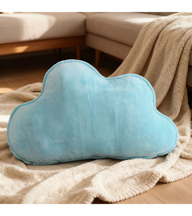 Blue Cloud Shaped Decorative Cushion for Bed Backrest and Home Decor - Image 1