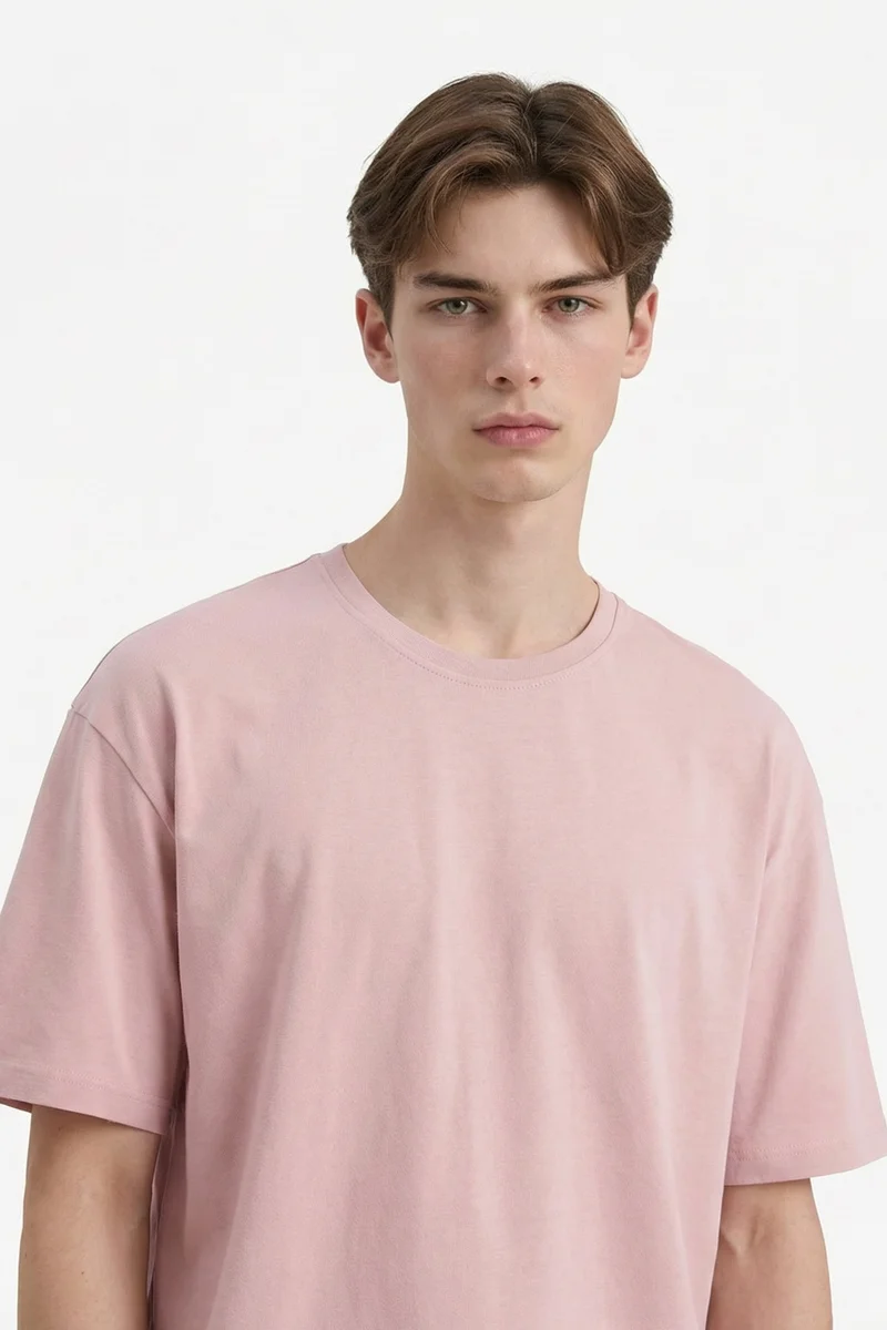 Defacto  Oversize Crew Neck Basic Cotton T-Shirt for Men | Best Price UAE