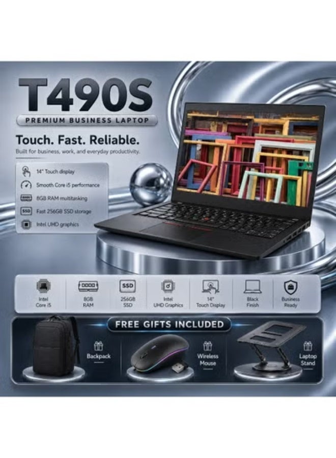 14 Inch Business Laptop with Core i5 Processor, 8GB RAM, 256GB SSD, Portable Design, Includes Laptop Stand, Mouse and Carrying Bag - Image 1