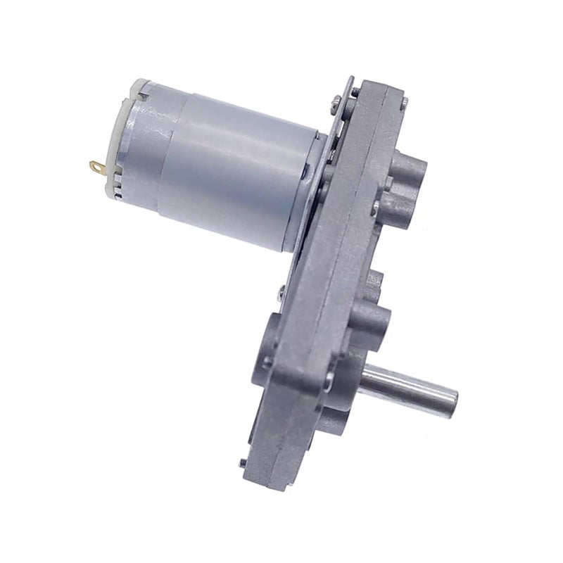 محرك تروس معدني 12 فولت 150 دورة في الدقيقة مع عمود على شكل رقم سبعة بقطر 8 مم - Image 5