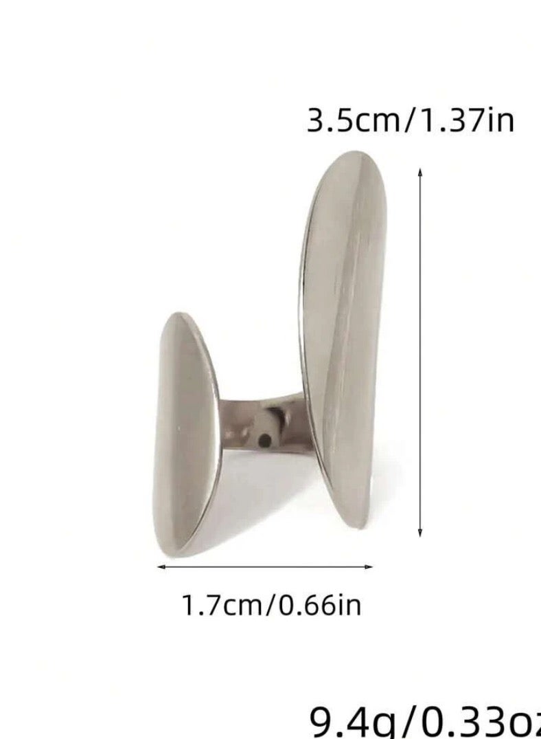 إيكوال خاتم نسائي من الاستانلس ستيل باللون الفضي انيق وعصري بمقاس موحد - Image 5