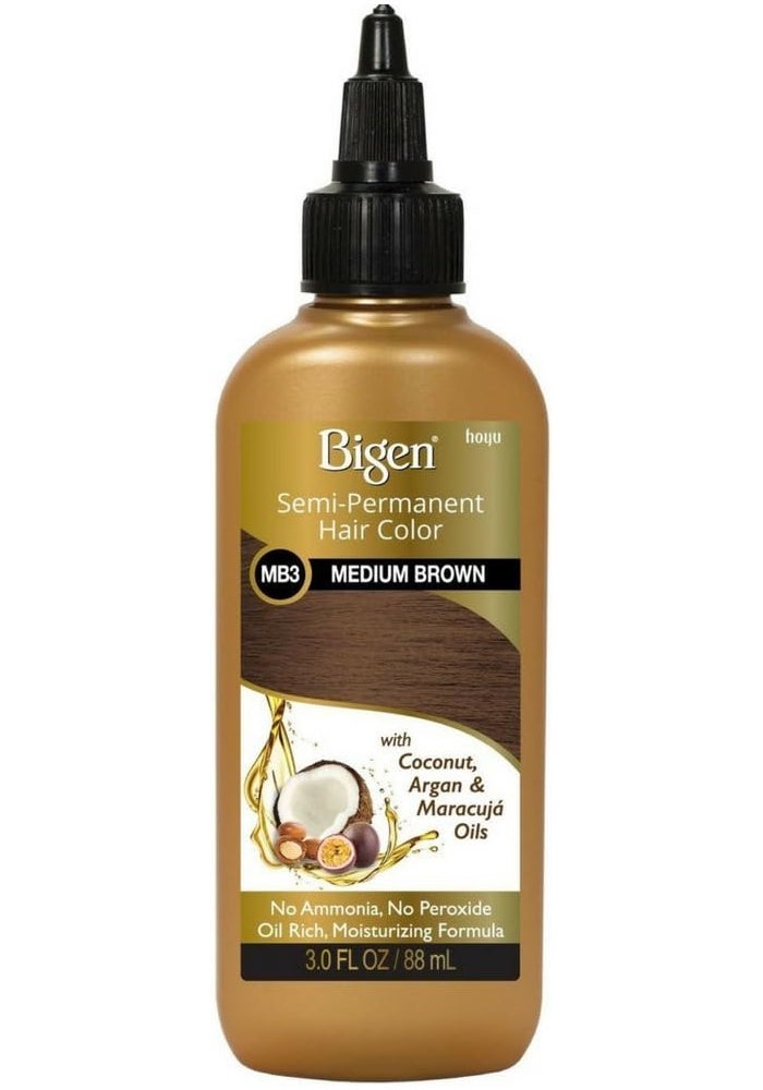 Bigen Semi-Permanent Hair Color, Medium Brown with Coconut, Argan & Maracujá Oils - 3 oz - Image 1
