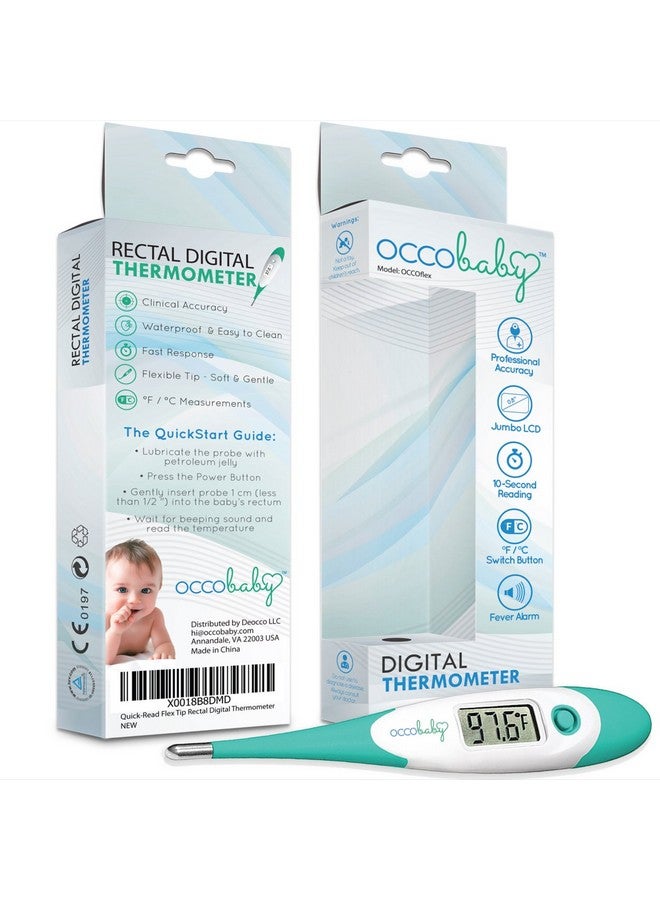 OCCObaby Clinical Digital Baby Thermometer - LCD, Flexible Tip, 10 Second Quick Accurate Fever Read Rectal Oral & Underarm Use - Waterproof Thermometer for Infants & Toddlers - Image 4