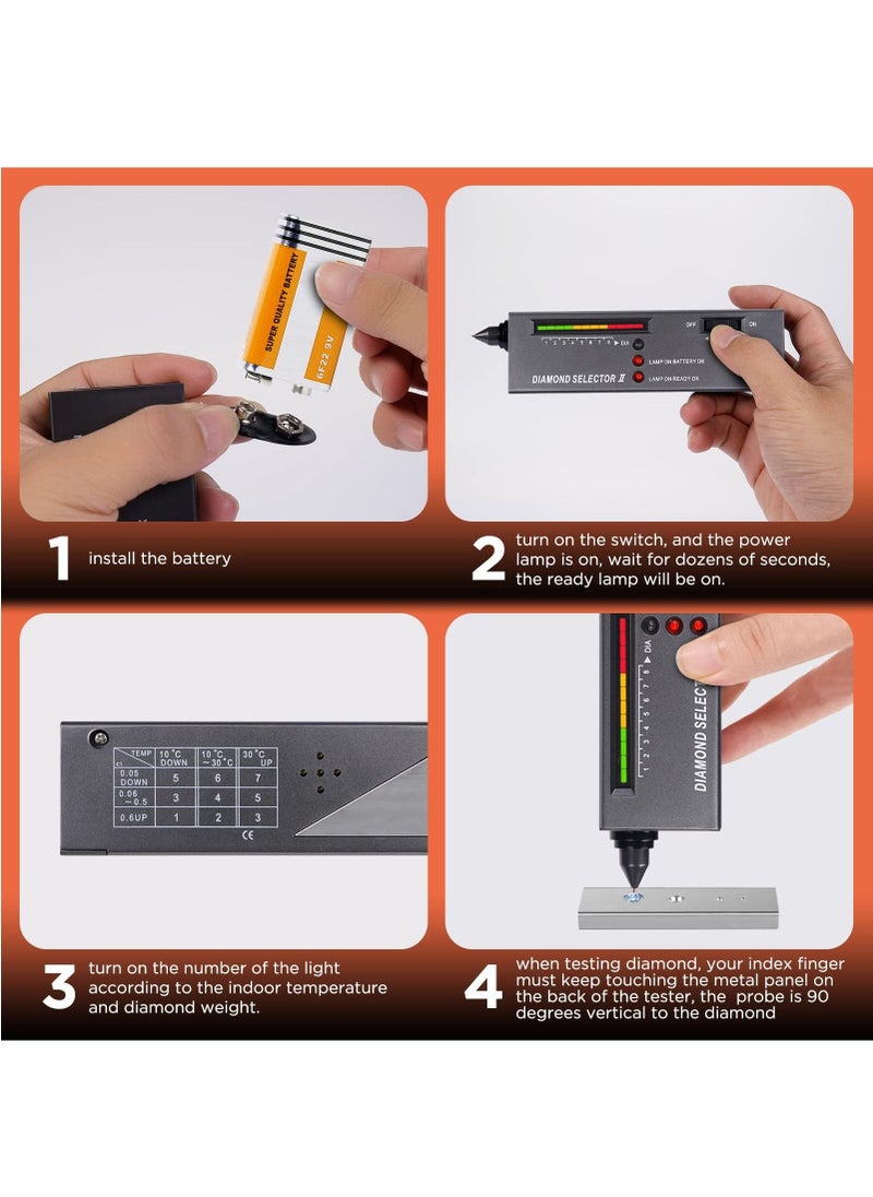 Generic - Professional Jeweller High Accuracy Diamond Tester For Novice and Expert - Diamond Selector II 9V Battery Included - Image 1