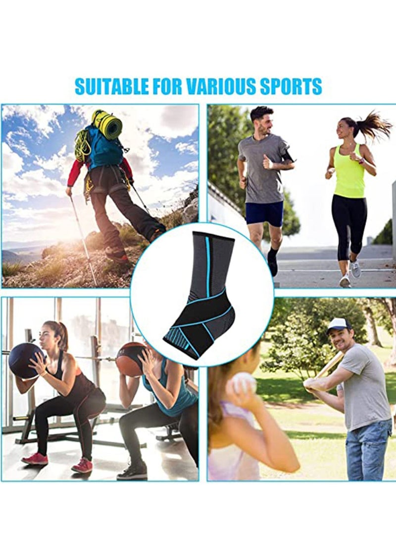 NIBEMINENT Ankle Braces, Adjustable Compression Support Brace, Heel Spur Brace Sleeve for Injury Recovery, Achilles and Strong Sports Protection Women Men - Image 2