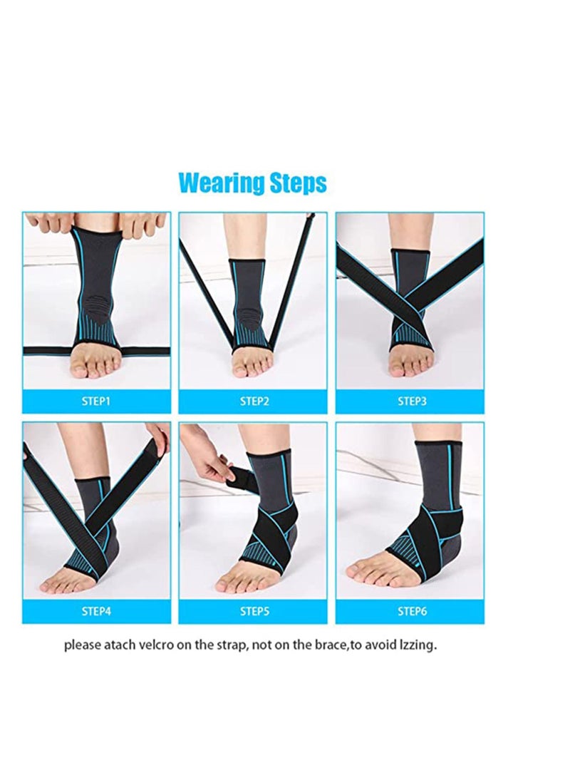 NIBEMINENT Ankle Braces, Adjustable Compression Support Brace, Heel Spur Brace Sleeve for Injury Recovery, Achilles and Strong Sports Protection Women Men - Image 5