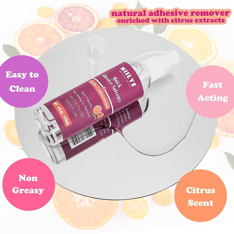 Minimal design MIILYE Tape in Extension Remover Spray 4OZ/120ml, Tape in Remover Lace Wig Glue Remover Fast Removes Double Sided Hair Extensions Tape & Hair Glue Residue| Gentle on Skin| No Greasy| Easy to Clean Dense material - Image 5