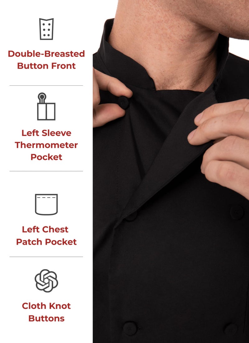 Chef Works Men's Morocco Chef Coat, Black, X-Large - Image 3