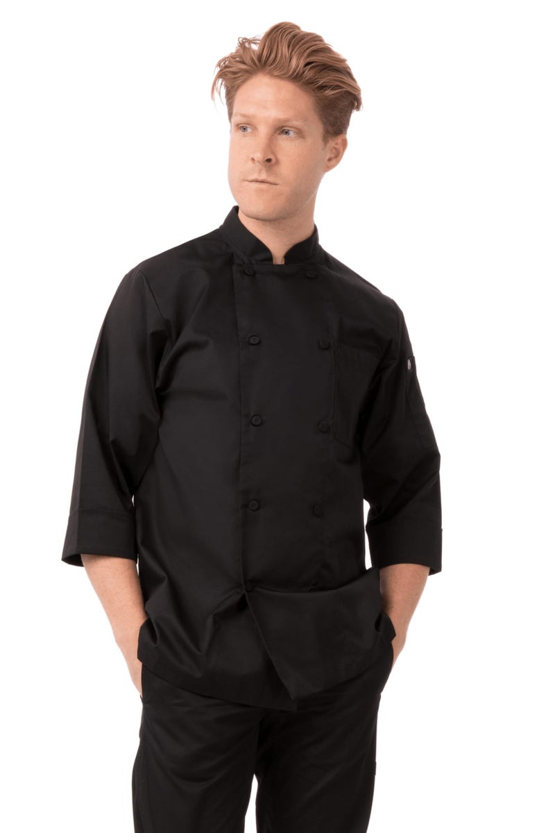 Chef Works Men's Morocco Chef Coat, Black, X-Large - Image 1