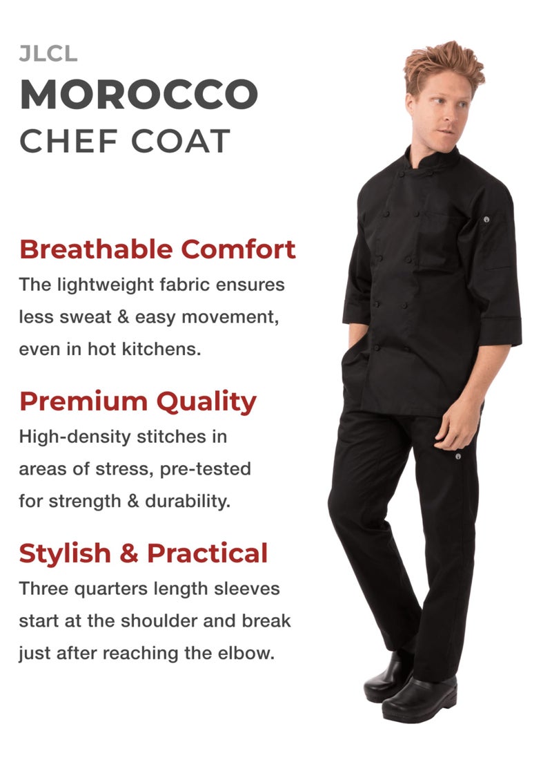 Chef Works Men's Morocco Chef Coat, Black, X-Large - Image 2