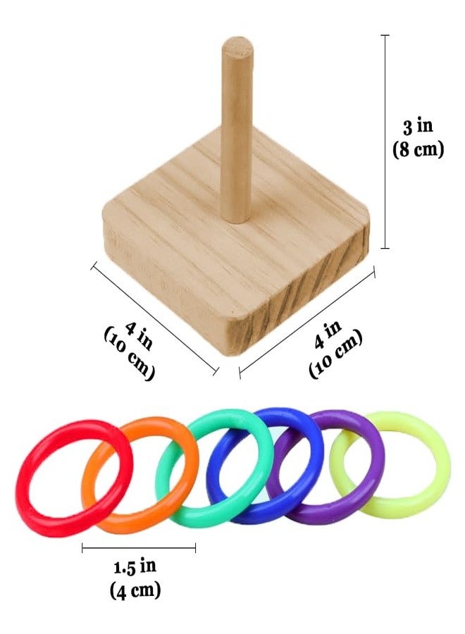 Meric CoCoo Interactive Bird Training Board for Cage, Wooden Block Puzzle, Small Intelligence Tabletop, Portable Wood Stand Set, Mental Stimulation Perch Shelf, Cage Supplies & Accessories - Image 3