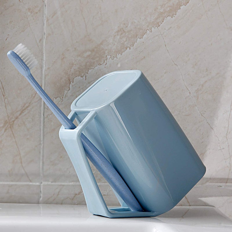 IQS Enterprise Toothbrush Holder Wall Mounted for Bathroom Home Toothbrush Holder Set of ABS Home mouthwash Cup Dispenser high Capacity Storage Rack Drawer Organizer Space Saver Easy to Clean - Image 4