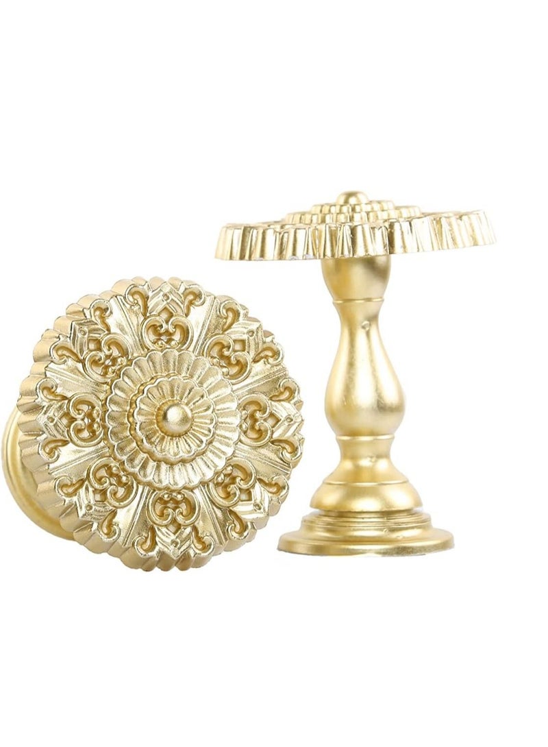 IDT 1 Pair Curtain Holdbacks Window Tie Backs Holders For Bedroom Wall Office Decor Home Sheer Blackout Drapes Blind Curtains Decorations Accessories Buckle Hooks Light Golden Colour - Image 2