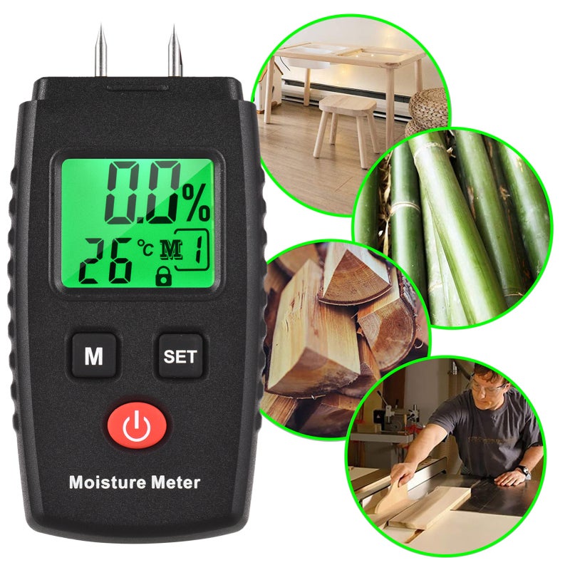 Wood Meter with 2 Electrode Pins Measurement Range 7.2 to 70% Accuracy ±0.5% - 4 Modes Digital Wood Detector for Woodworkers - Image 3