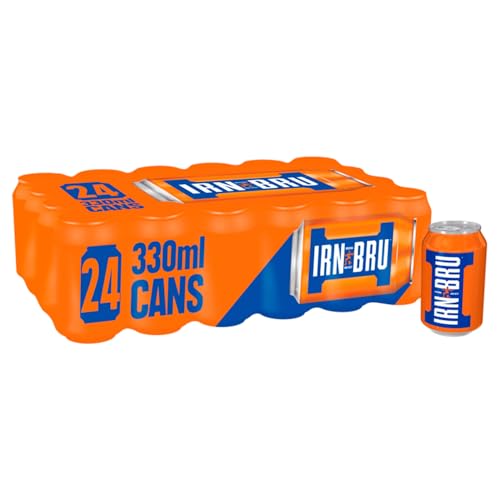 Irn Bru IRNBRU Original Scottish Sparkling Soda Citrus Flavored Carbonated Drink  Sparkling Flavored Soft Drink 32 Flavor Recipe 111 fl oz Cans Pack of 24 - Image 1