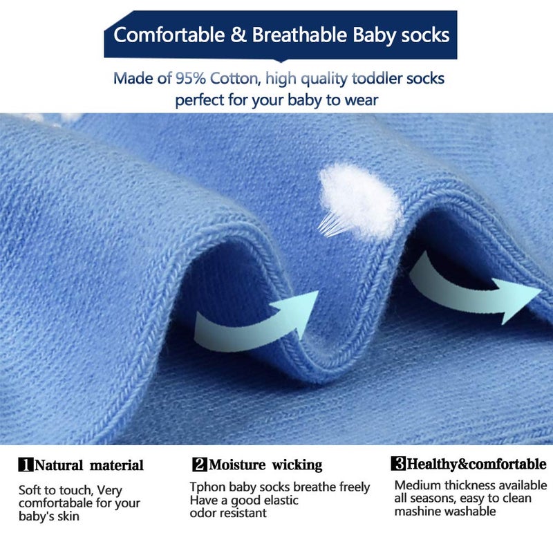 Tphon Kids Non Slip Toddler Boy Grip Socks 12 Pairs Anti Skid Sticky Socks for 3-5 Years Infants Baby Children - Image 5