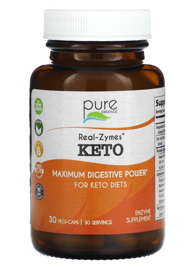 Pure Essence RealZymes Keto 30 VegiCaps 