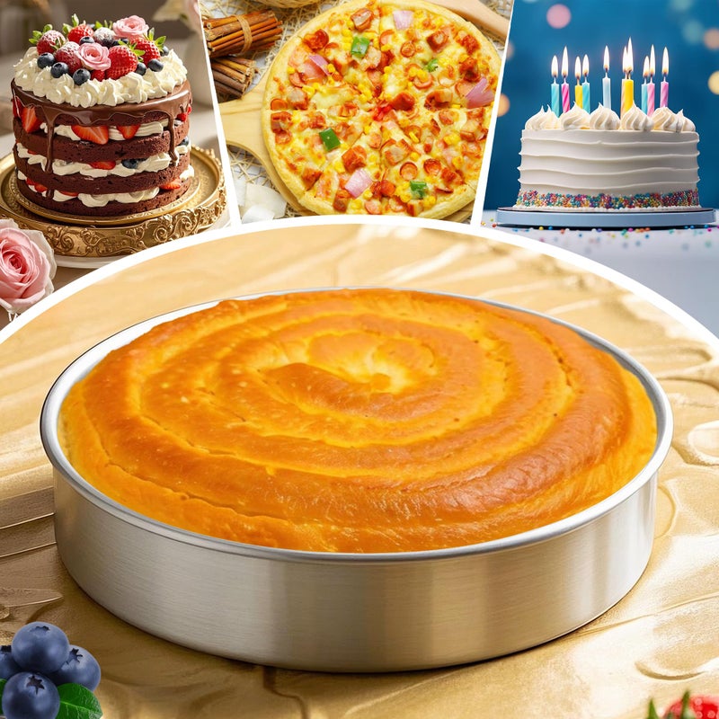 Fcgbdbz 9 Inch Cake Pans Set of 2 with 100 Pieces Parchment Paper, Stainless Steel Round Cake Pans Baking Pan For Layered Cakes, No Coating Smash Cake Pans Mirror Finish Dishwasher Safe Cake Mold - Image 4