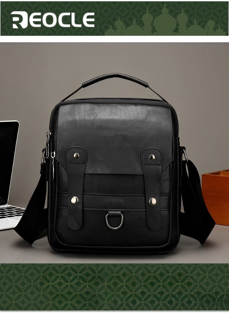 ريوكل حقيبة كتف للرجال حقيبة رسول من جلد البولي يوريثان حقيبة سفر عمل حقيبة جانبية حقيبة يد غير رسمية حقيبة رجل للعمل والمشي لمسافات طويلة والسفر والاستخدام اليومي - Image 1