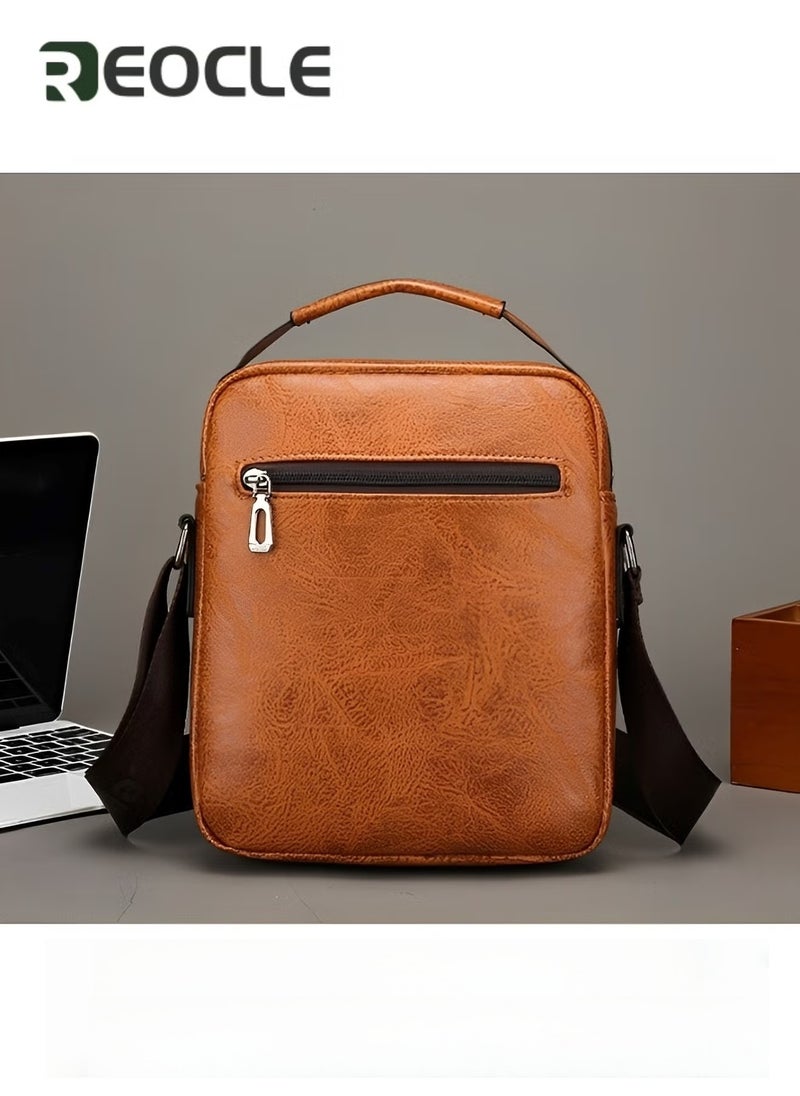 ريوكل حقيبة كتف للرجال حقيبة رسول من جلد البولي يوريثان حقيبة سفر عمل حقيبة جانبية حقيبة يد غير رسمية حقيبة رجل للعمل والمشي لمسافات طويلة والسفر والاستخدام اليومي - Image 5