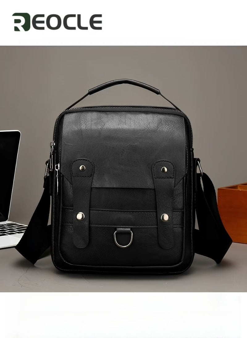 ريوكل حقيبة كتف للرجال حقيبة رسول من جلد البولي يوريثان حقيبة سفر عمل حقيبة جانبية حقيبة يد غير رسمية حقيبة رجل للعمل والمشي لمسافات طويلة والسفر والاستخدام اليومي - Image 2