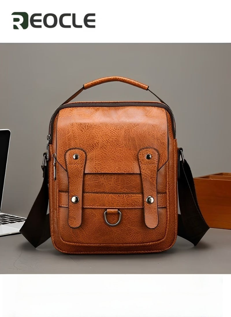 ريوكل حقيبة كتف للرجال حقيبة رسول من جلد البولي يوريثان حقيبة سفر عمل حقيبة جانبية حقيبة يد غير رسمية حقيبة رجل للعمل والمشي لمسافات طويلة والسفر والاستخدام اليومي - Image 3