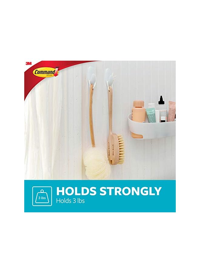 Command Bath Hook with Water Resistant Strips Medium BATH18 Clear Frosted, support 1.3kg, Organize and decorate Damage Free, 2Hooks+3S/Pack - Image 3