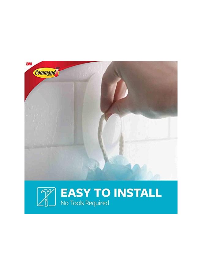 Command Bath Hook with Water Resistant Strips Medium BATH18 Clear Frosted, support 1.3kg, Organize and decorate Damage Free, 2Hooks+3S/Pack - Image 4