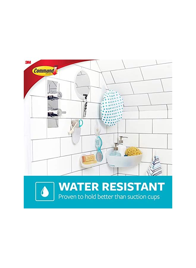 Command Bath Hook with Water Resistant Strips Medium BATH18 Clear Frosted, support 1.3kg, Organize and decorate Damage Free, 2Hooks+3S/Pack - Image 5