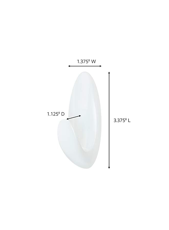 Command Bath Hook with Water Resistant Strips Medium BATH18 Clear Frosted, support 1.3kg, Organize and decorate Damage Free, 2Hooks+3S/Pack - Image 2