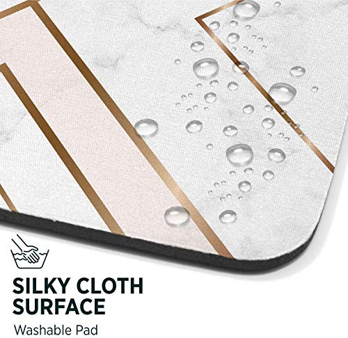 Oriday Gaming Mouse Pad Custom, Modern Gold Cross Line Design for Women Non-Slip Rubber Thick Mouse Pad for Computers Laptop (Chic White) - Image 5