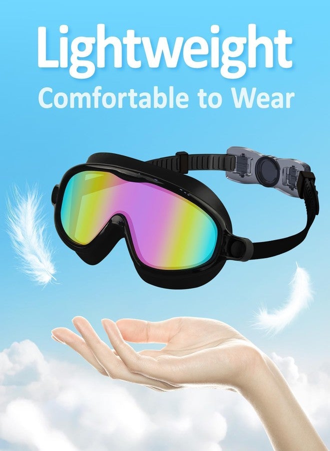 Hurdilen Kids Swim Goggles, Anti-fog, UV Protection and Wide View Swimming Goggles & Swim Cap for Age 3-15 Boys Girls Toddler - Image 2