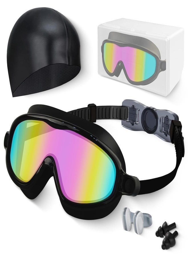 Hurdilen Kids Swim Goggles, Anti-fog, UV Protection and Wide View Swimming Goggles & Swim Cap for Age 3-15 Boys Girls Toddler - Image 1